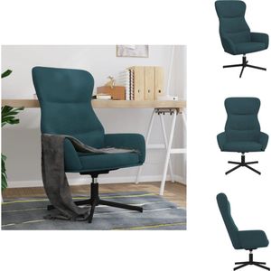 vidaXL Relaxstoel Velvet - Blauw - 70 x 77 x 94 cm - 360 graden draaibaar - Fauteuil