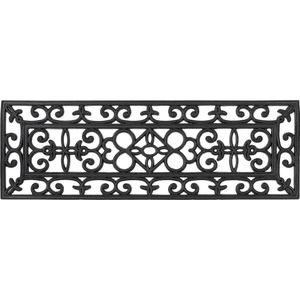 Onderhoudsarme deurmat voor buiten weerbestendig van antislip rubber 25 x 75 cm zwart - Rigoletto