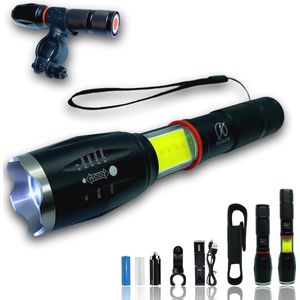 Oplaadbare Led-Zaklamp met 5 Verlichtingsmodi - Ideaal voor Kamperen en Outdoor Activiteiten