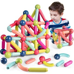 Kraftverdia™-Magnetisch Speelgoed-Magnetische bouwset-Montessori speelgoed-Stapelen van speelgoed-Geschikt voor jongens en meisjes vanaf 3 jaar-Magnetische ballen en stokken-42 STUKS-Geschenk