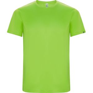 Fluorescent Groen unisex ECO sportshirt korte mouwen 'Imola' merk Roly maat 116 / 8