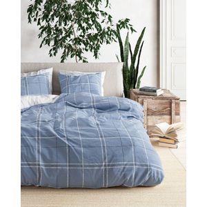 Mistral Home – Dekbedovertrek – Duurzaam - 100% katoen – 240x220+2x65x65 cm – Gestreept - Blauw, wit