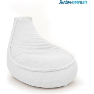 Drop & Sit Zitzak Kind Teddy - Zitzak Stoel Junior 75 x 55 cm - Beanbag Ecru - Zitzak met Vulling voor Binnen