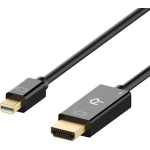 iFoulki Mini DisplayPort (Mini DP) naar HDMI-Kabel, 4K, 1,8 m, Zwart