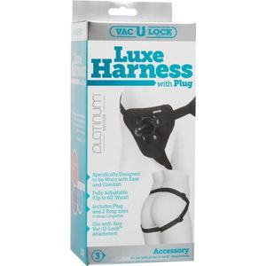 Doc Johnson Vac-U-Lock Luxe Harnesss With Plug zwart