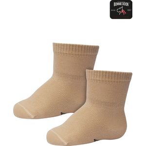 Bonnie Doon Basic Sokken Baby Beige 8/12 maand - 2 paar - Unisex - Organisch Katoen - Jongens en Meisjes - Stay On Socks - Katoenen Sok - Zakt niet af - Gladde Naden - GOTS gecertificeerd - 2-pack - Multipack - Bruin - Ivory Cream - OL9344012.23