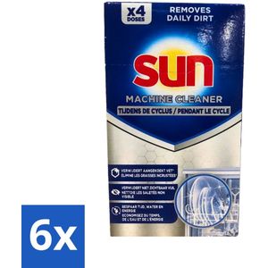 Sun - Machine Cleaner - In-Wash - Vaatwasmachinereiniger - 4 Wasbeurten - Voordeelverpakking - 6 stuks
