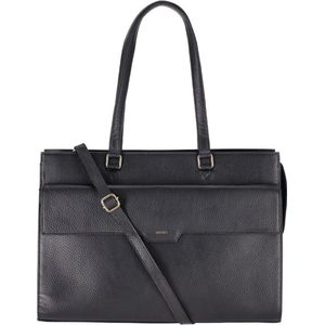 DSTRCT Laptoptas / Werktas - Dames - 15.6 inch - Leer - Floater Field - Zwart