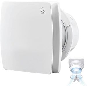 Badkamerventilator 100 mm naloop ≤ 34 dB stil krachtig 12 W 2400 omw/min IPX4 wandventilator terugslagklep installeren ramen plafond muur