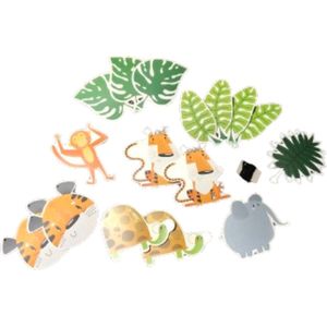 Jungle Tijger slinger - Multicolor - Karton - 3 Meter - Feest - Verjaardag - Happy birthday - Guirlande