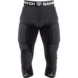 GAMEPATCH | Padded 3/4 tights with full protection | Zwart | Maat M | Basketball | Handball | Urban Sports