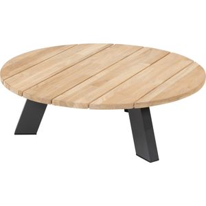 Cosmic loungetafel teak rond 78x25 cm slate antraciet