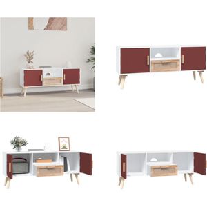 vidaXL Tv-meubel met deuren 105x30x45 cm bewerkt hout - Tv-kast - Tv-kasten - Tv-meubel - Hifi-meubel