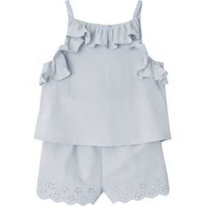 Vertbaudet Babyset: blouse met bretels + geborduurd broekje