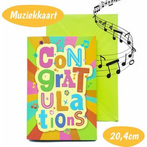 Verjaardagskaart Met Geluid – Congratulations Kaart met Muziek – Muziekkaart Voor Volwassenen & Kinderen – Verjaardag Muziekwenskaart - Wenskaart Grappig - Ansichtkaarten - Verjaardagskaarten – Birthday Card Met Witte Envelop