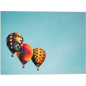 WallClassics - Vlag - Gekleurde Luchtballonnen in de Lucht - 40x30 cm Foto op Polyester Vlag