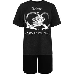 Disney herenpyjama met korte mouwen, zomerpyjama in zwart en grijs, gemaakt van OEKO-TEX katoen.