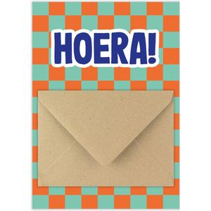 Geldkaart Hoera - Cadeaukaart envelop - Geld geven cadeau - cadeaubon geven