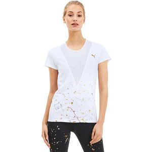 Puma Metal Splash Deep V Korte Mouwen T-shirt Wit M Vrouw