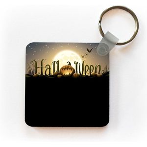 Sleutelhanger - Uitdeelcadeautjes - De letters van Halloween verlicht door de volle maan in een illustratie - Plastic