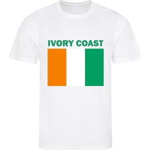 Ivoorkust - Ivory Coast - T-shirt Wit - Voetbalshirt - Maat: M - Landen shirts