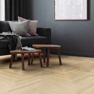 PVC vinyl vloerset van 2 planken 4,2mm voor 1,56m² met kliksysteem visgraat eik naturel ML design