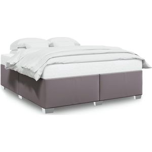 vidaXL - Bedframe - kunstleer - grijs - 200x200 - cm