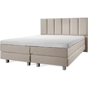 Boxspring Luxe 140x200 Vertical Taupe Lederlook