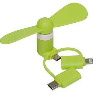 Smartphone Ventilator - Groen - Micro-USB en Lightning Aansluiting
