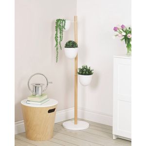 Umbra Floristand plantenbak 44x44x139cm staand voor 3 planten hout wit/naturel
