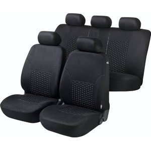 Auto stoelbekleding Set, Auto Autostoelhoes Dotspot Premium set, 2 stoelbeschermer voor voorstoel, 1 stoelbeschermer voor achterbank in zwart/grijs