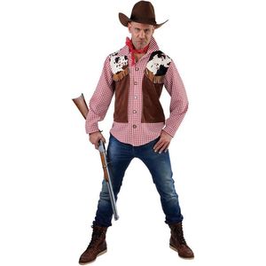 Heren cowboy blouse met vestje - Carnaval kleding mannen maat XL