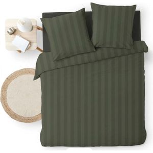 douceur d'intérieur Dekbedovertrek set | Dekbedovertrek 240x220 | Kussensloop 63x63 | Cleo Khaki