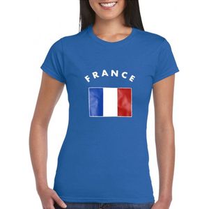 Blauw dames t-shirt vlag France S