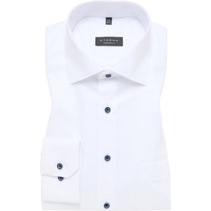 ETERNA comfort fit overhemd - Oxford - wit - Strijkvrij - Boordmaat: 40