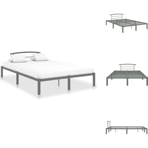 vidaXL Metalen Bedframe - Grijs - 210x170x63 cm - 160x200 cm (matras niet inbegrepen) - Eenvoudig te monteren - Bed