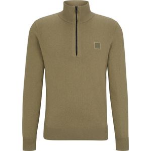 BOSS - Kanobix Half Zip Trui Khaki - Heren - Maat XXL - Regular-fit