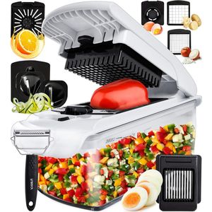JL Cuisine - Alles-in-1 Groentesnijder - Instelbare Mandoline - Spiraalsnijder - Voor Aardappelen & Kaas