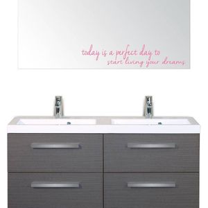Sticker Today Is A Perfect Day To Start Living Your Dreams - Roze - 45 x 10 cm - woonkamer slaapkamer toilet wasruimte alle