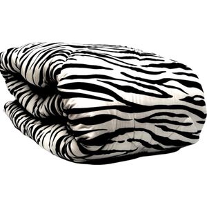 Zavelo Easy All-in-one-Dekbed Zebra-Lits-Jumeaux (240x200 cm) - Dekbed zonder Overtrek - Bedrukt Dekbed - Hoesloos Dekbed met Print - Zomerdekbed & Winterdekbed