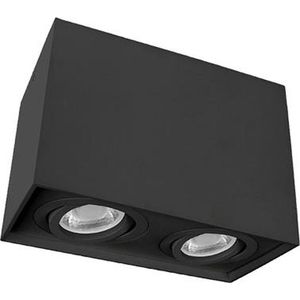 LED Opbouw plafondspot dubbel | zwart | kantelbaar | GU10 fitting