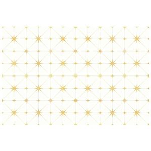 OZAIA Tapijt van vinyl met art-decostijl - 120 x 180 cm - Wit en goudkleurig - CAROZA L 180 cm x H 1.5 cm x D 120 cm