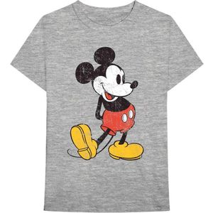 Disney Mickey Mouse - Vintage Heren T-shirt - 2XL - Grijs