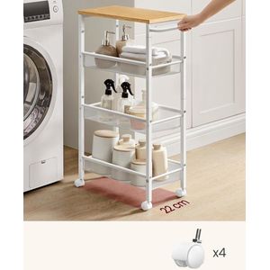 multifunctionele trolley met wieltjes voor keuken, kantoor, badkamer -Storage trolley - Rolling trolley with wheels,