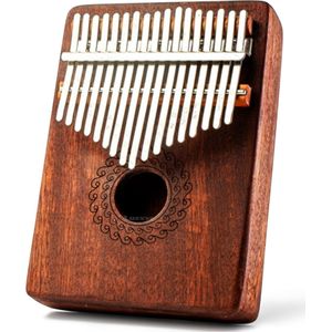 Luxevo Kalimba 17 Tonen - Hoogwaardig Muziekinstrument met Kristalhelder Geluid - Inclusief Stemhamer, Tas & Notenboek