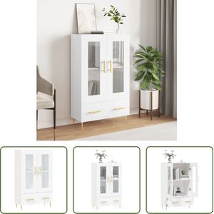 The Living Store Hoge Kast - Buffetkast - 69.5 x 31 x 115 cm - Wit