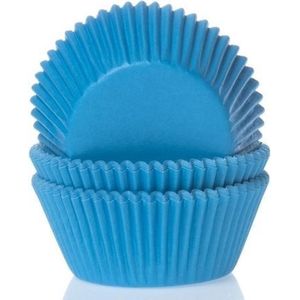 House of Marie Cupcake Vormpjes - Baking Cups - Cyaan blauw - pk/50