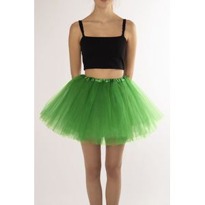 KIMU® Tutu Donkergroen Tule Rokje - Maat L XL XXL - Donkergroene Petticoat Rok Dames - Onderrok Tulerok Volwassenen Fairy Elfje Festival