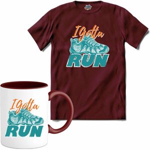 I Gotta Run | Hardlopen - Rennen - Sporten - T-Shirt met mok - Unisex - Burgundy - Maat XL