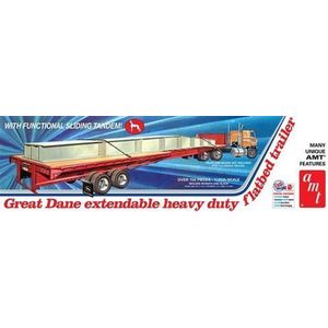 1:25 AMT 1111 Great Dane Extendable Flat Bed Trailer Plastic Modelbouwpakket
